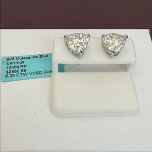 Moissanite Stud Earrings in Silver